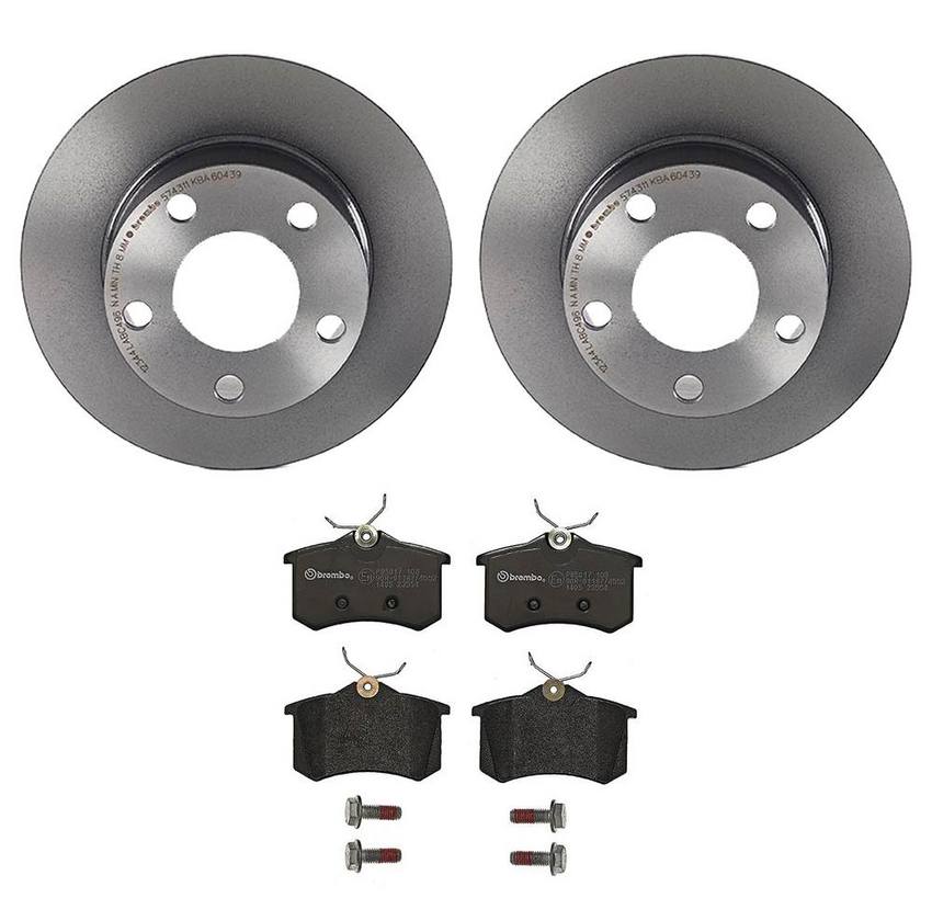 Audi VW Brakes Kit - Pads and Rotors Rear (245mm) (Low-Met) 8E0698451L - Brembo 3058086KIT